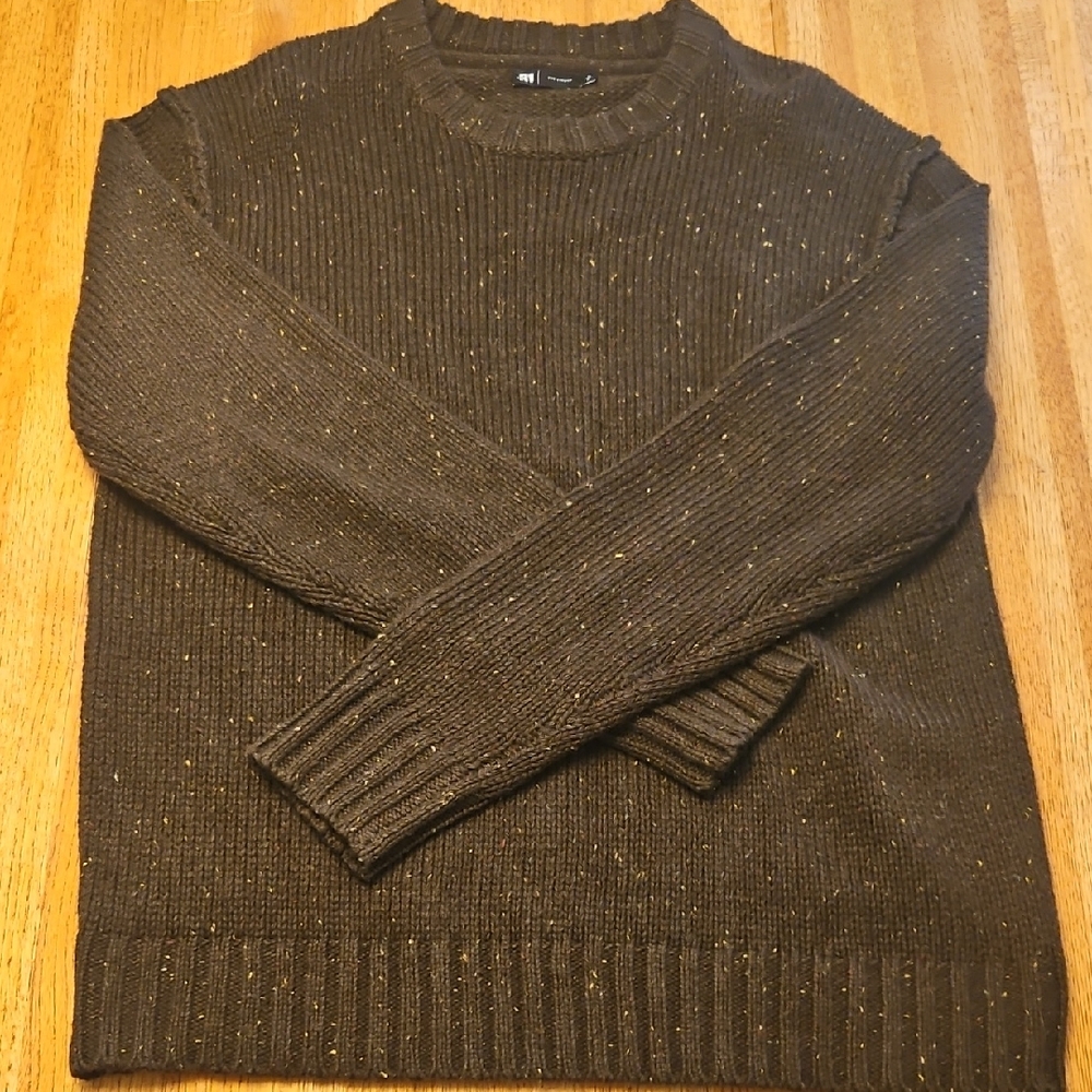 Simons Dark Brown Speckled Crewneck Sweater